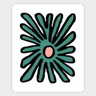 Groovy Square Flower in Green Magnet